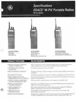 Буклет GE EDACS M-PA Portable Radios, 55-164, Баград.рф